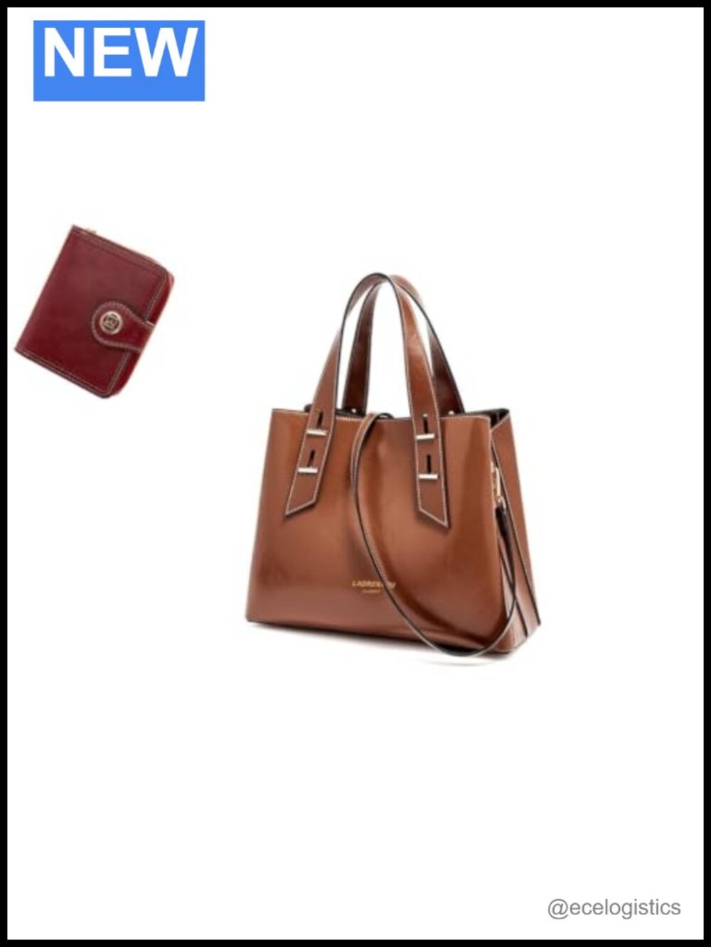Genuine Leather Satchel Handbags for Women with Bifold Wallet